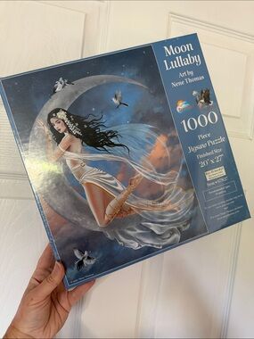 Moon Lullaby 1000-Piece Jigsaw Puzzle by Nene Thomas - Blue